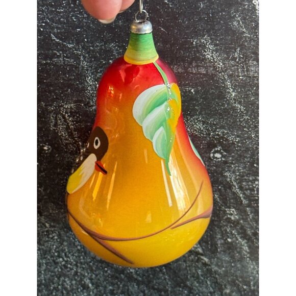 Vintage Soffieria De Carlini Italy Partridge in a Pear Tree Blown Glass Ornament - Picture 5 of 6